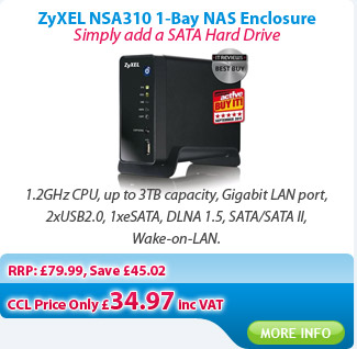 ZyXEL NSA310 1-Bay Network Storage Appliance Diskless