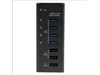 StarTech.com 4 Port Powered USB 3.0 Hub with 3 Dedicated USB Charging Ports (2 x 1A and 1 x 2A) - Wall Mountable Metal Enclosure