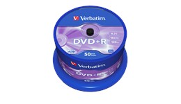 Verbatim 4.7GB DVD+R Discs, 16x, 50 Pack Spindle