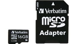 Verbatim (16GB) microSDHC Memory Card (Class 10) with Adaptor