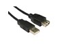 Cables Direct 1.8m USB 2.0 Extension Cable in Black