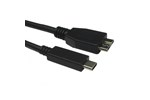 Cables Direct 2m USB 3.0 Male Type-C to Male Micro B Cable in Black