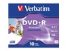 Verbatim DVD+R 4.7GB 16x Wide Photo Printable ID Brand