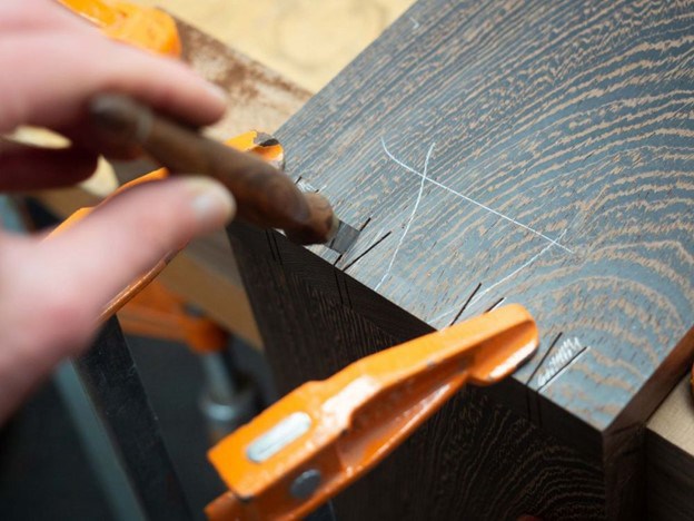 Close up image of Ikigai dovetail joints cutting