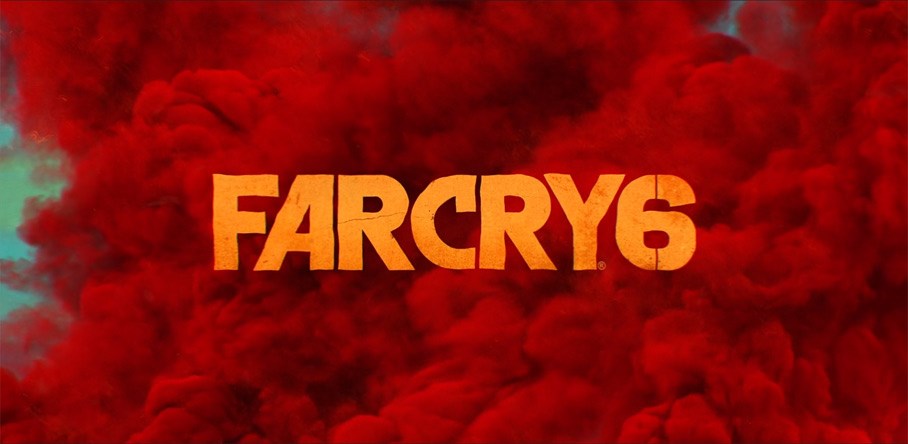 Far Cry 6 logo in front of a red cloud
