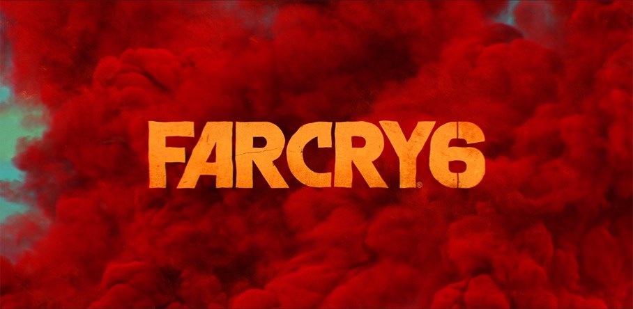 Far Cry 6 logo in front of a red cloud