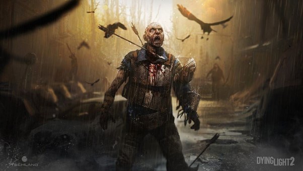 Techland Dying Light 2 Stay Human Digital Artwork depicting a monster shot with arrows