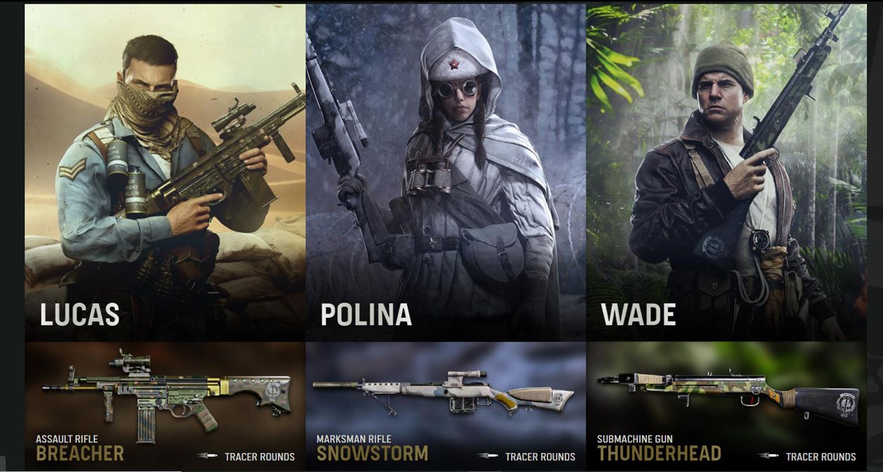 Lucas, Polina and Wade along with their three classes in Call of Duty - Vanguard