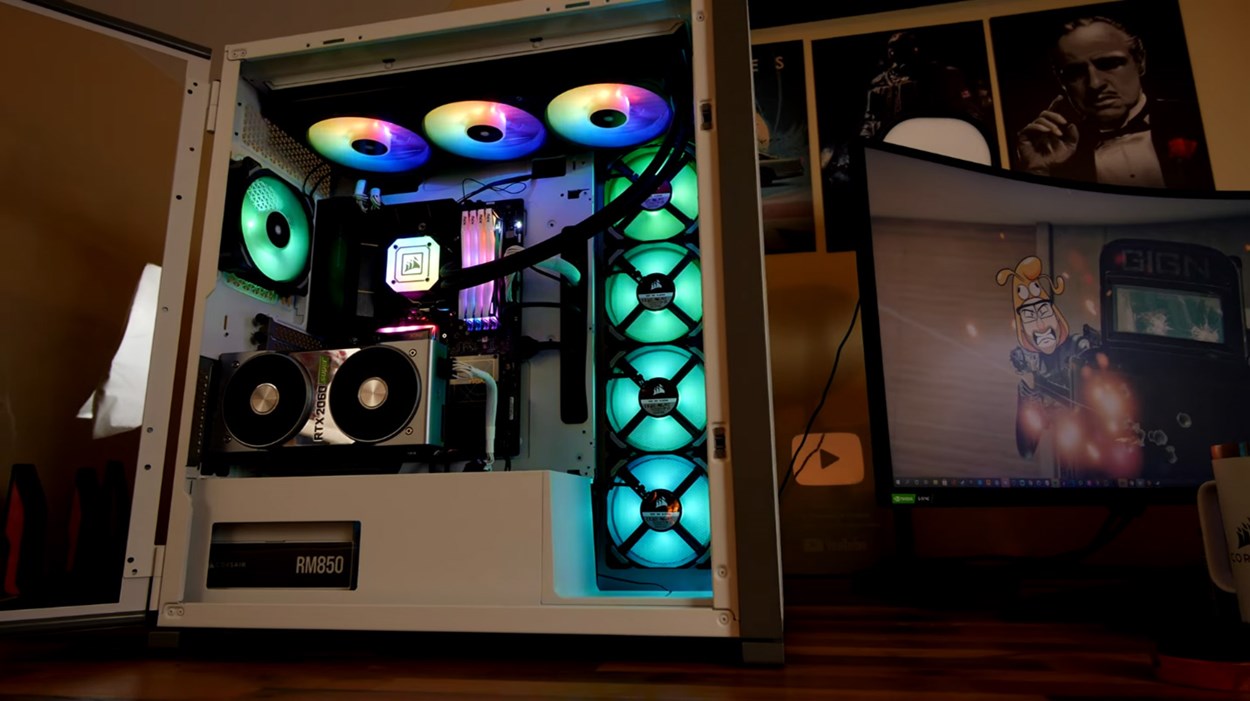 Provoked Prawn Corsair 7000D PC Case Mod with RGB Lights displayed