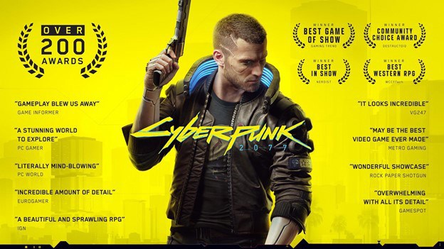 The many awards given out for CD Projekt Red’s Cyberpunk 2077.