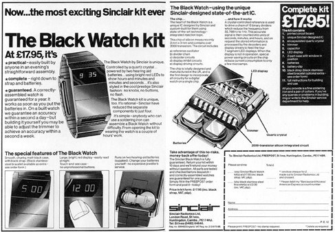 Sinclair’s Black Watch kit – original advertisement from the seventies.