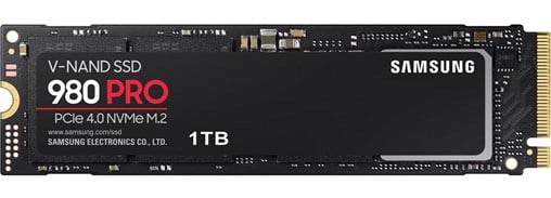 Samsung 980 PRO 1TB M.2-2280 PCIe 4.0 x4 NVMe SSD.
