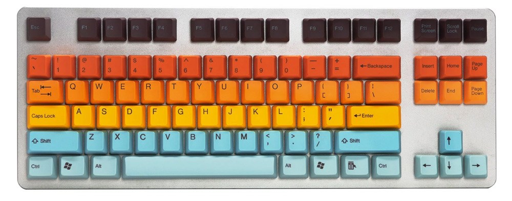 The Hawaii PBT Double Shot retro-style keycaps.