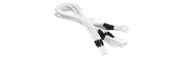 A set of white PSU extension cables