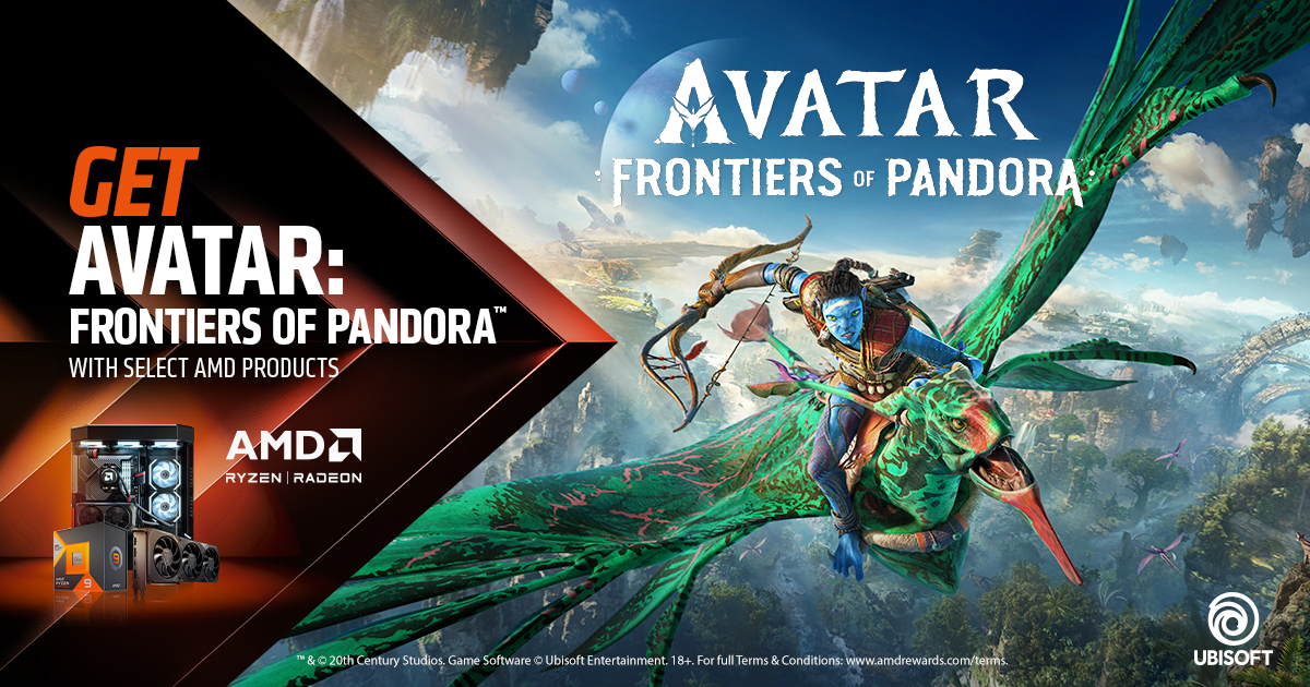 Click here to visit our promotion page for this AMD promotion, where you can get Avatar: Frontiers of Pandora with the purchase of qualifying AMD processors.