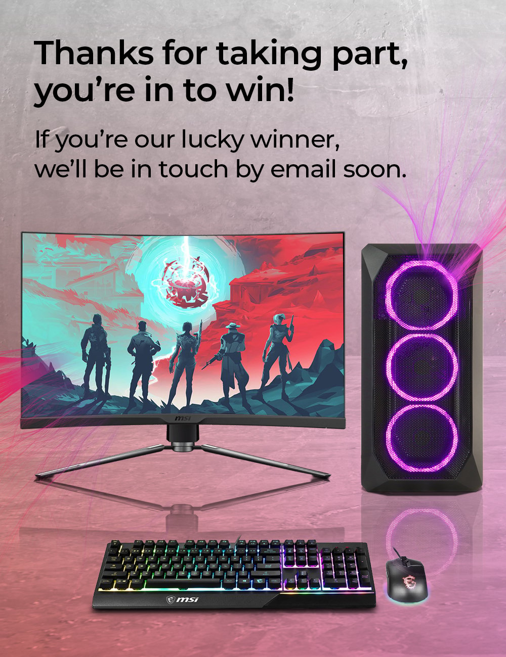 Main banner for the Nominate a gamer custom PC giveaway campaign