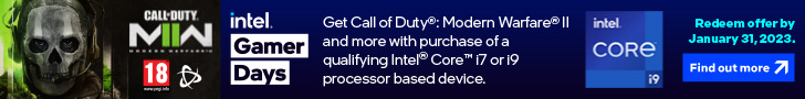 Get Call of Duty: Modern Warfare II and more with the purchase of a qualifying Intel Core i7 or i9 processor based device.