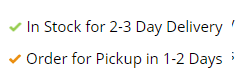 3+ days till availability