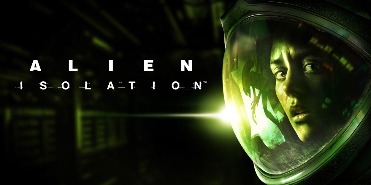 Alien: Isolation cover photo, showing a protagonist in a space suit and a reflection of the Xenomorph in the helmet