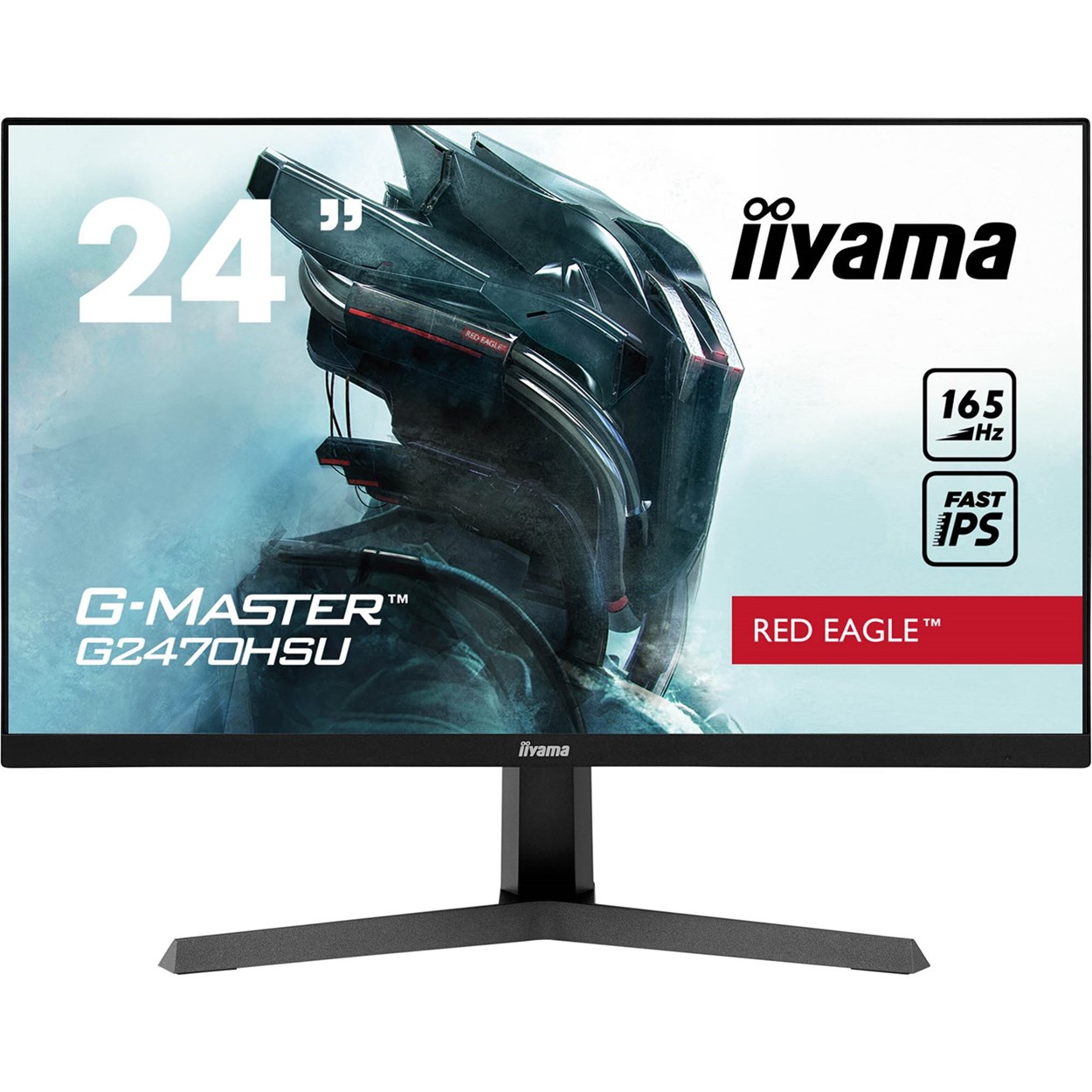 iiyama Red Eagle G-MASTER G2470HSU Monitor, viewed from the front.