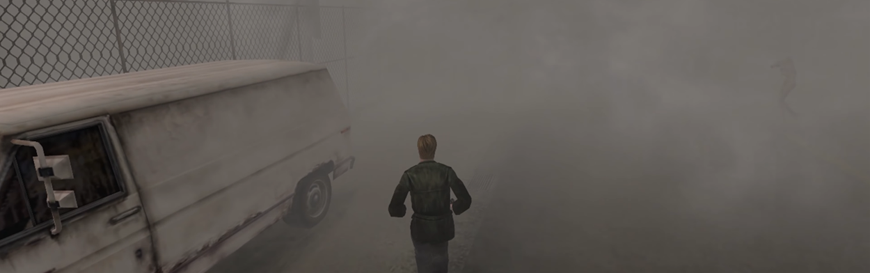 Silent Hill 2 fog example with figure in the distance