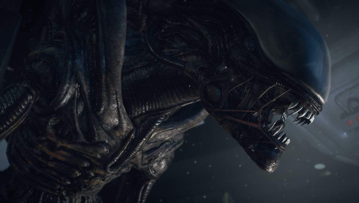 Close up image showing Xenomorph with its jaws slightly open