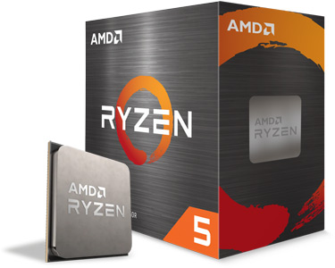 Angled image of the AMD Ryzen 5 5600X box