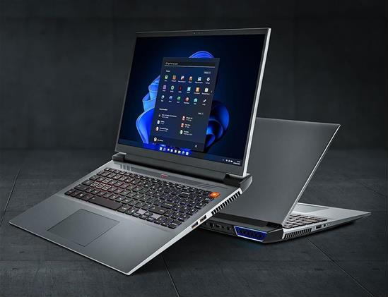 Front and rear views of the Chillblast Defiant laptop