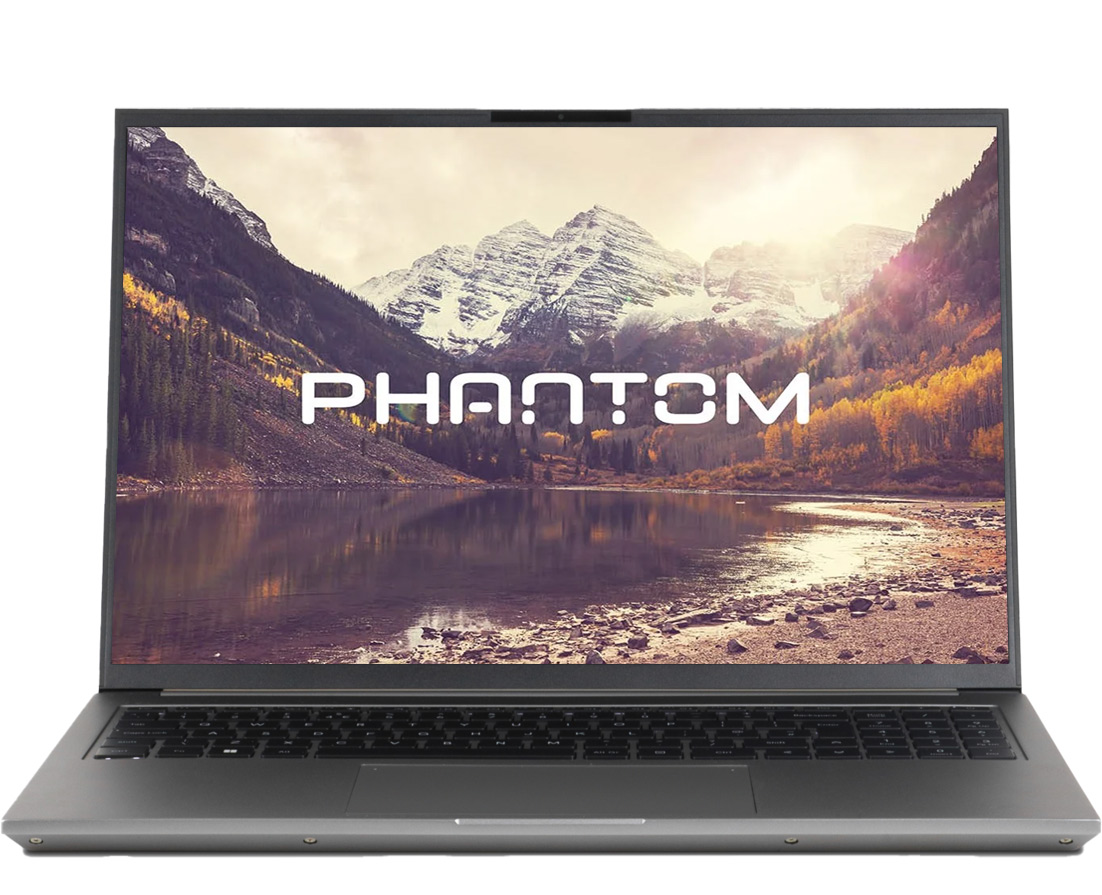 Front view of the Chillblast Phantom laptop