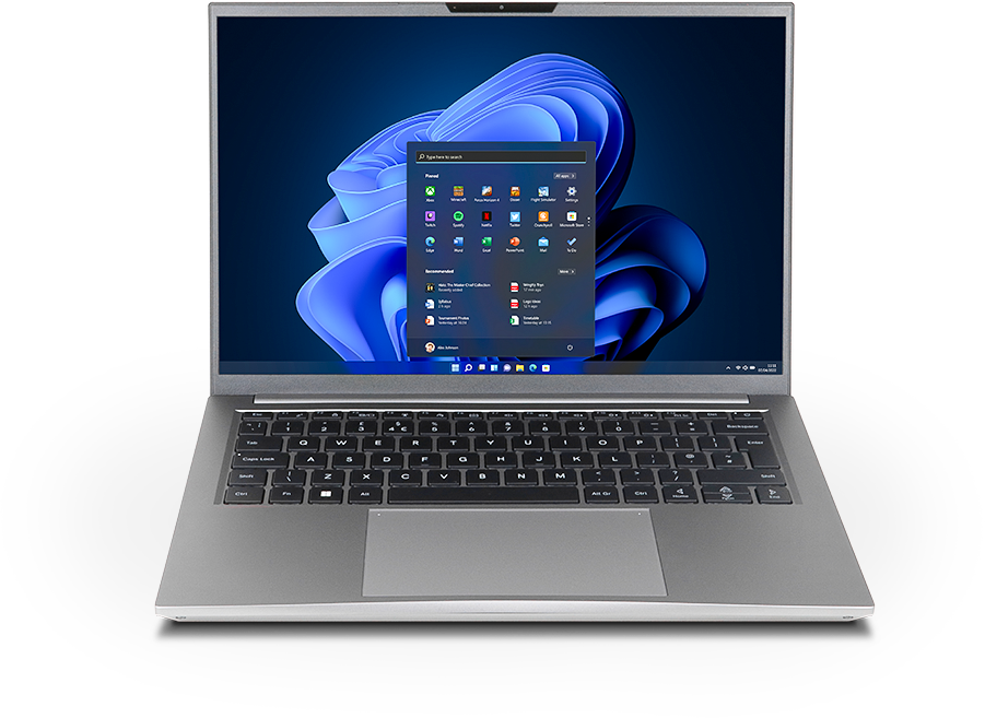 Front view of the Chillblast Phantom laptop