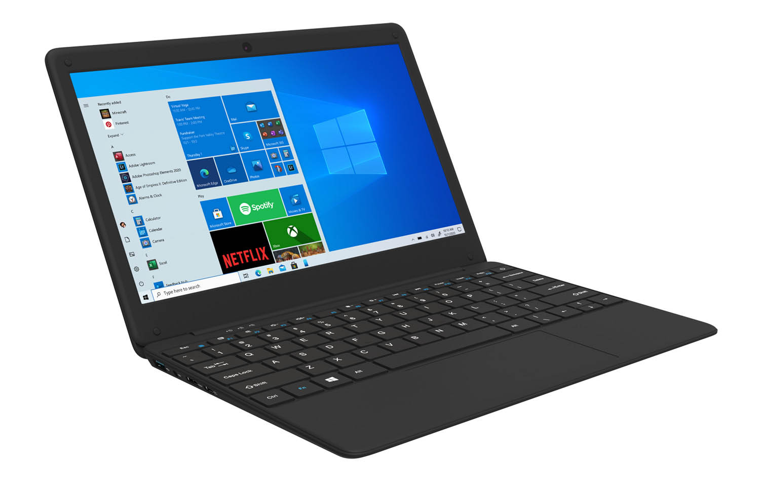 View of the GeoBook 2e laptop from the left side