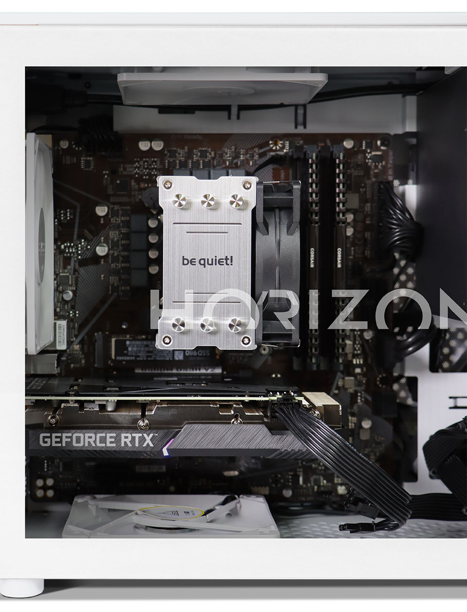 Internal view of the system showing the installed SSD under the processor