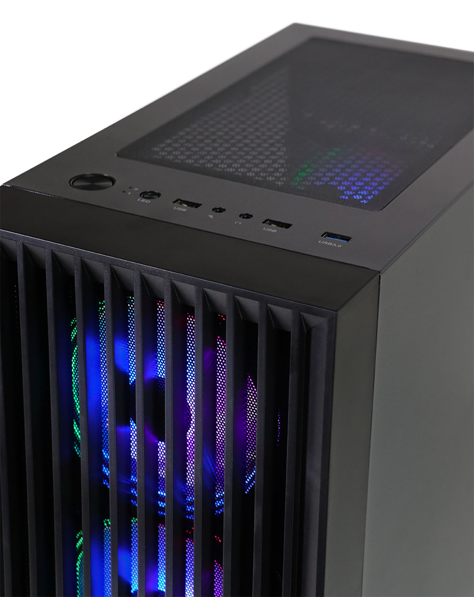 The top of the system, showing the I/O ports