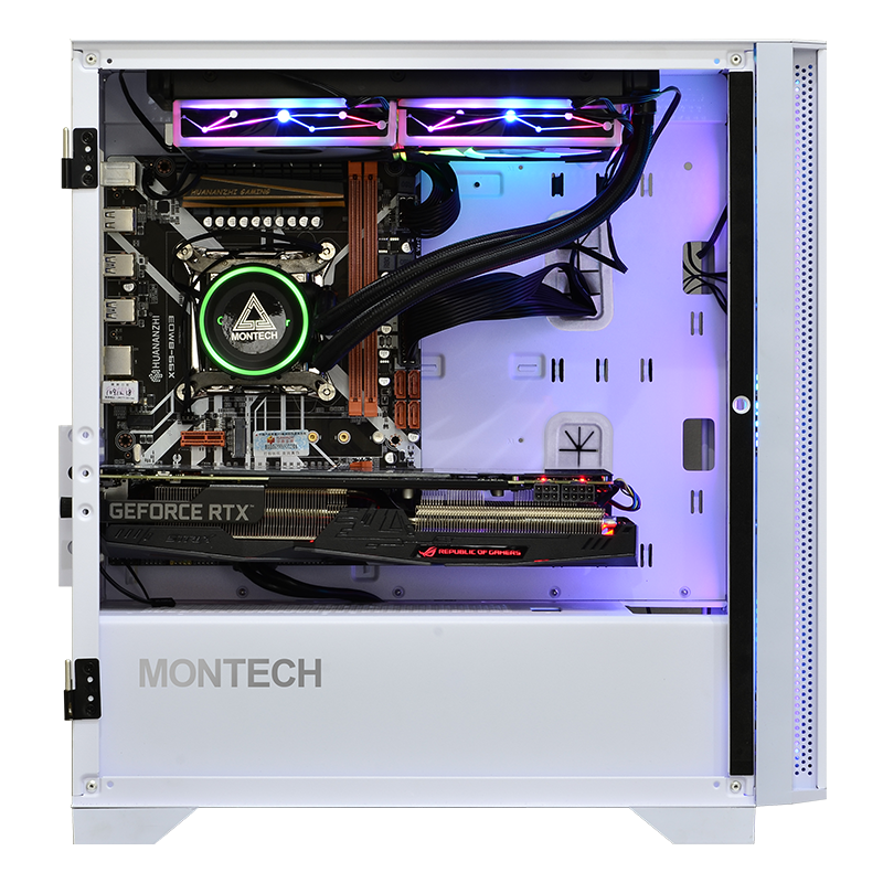 Side view of the AIR 100 ARGB case with hardware installed.