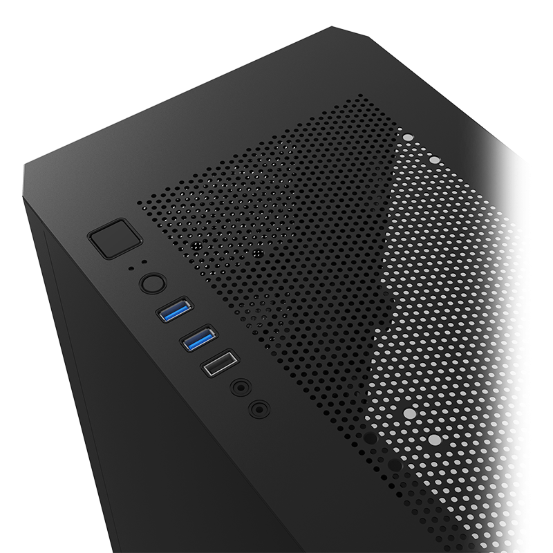 A view of all of the I/O ports on the top of the case.