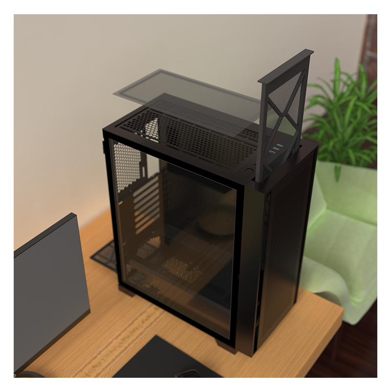 All the dust filters of the case and their locations.
