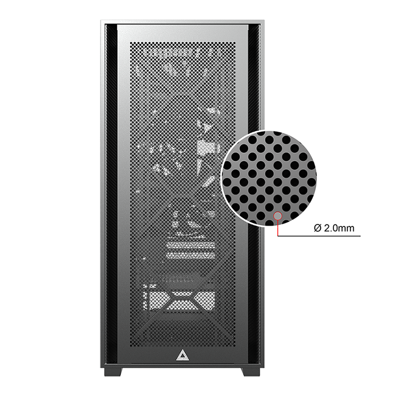 View of the front mesh panel.