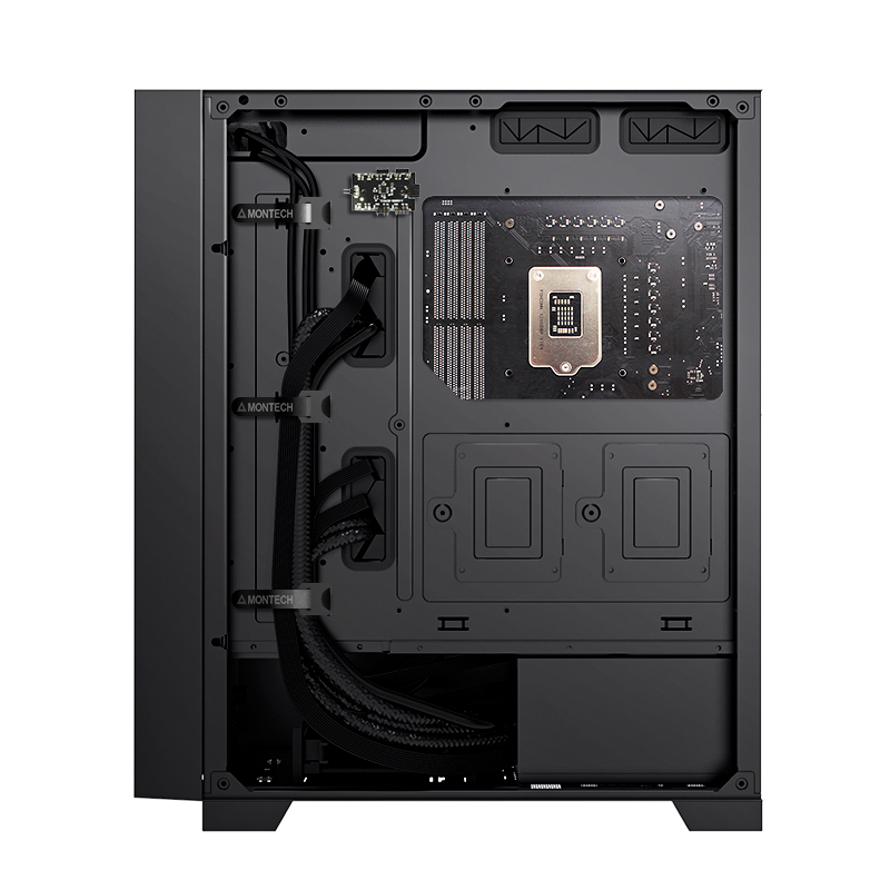 Cable management features on the rear side.