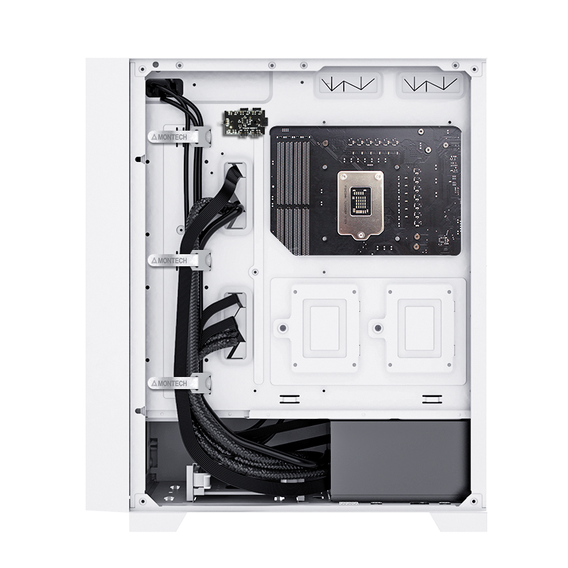 Cable management features on the rear side.