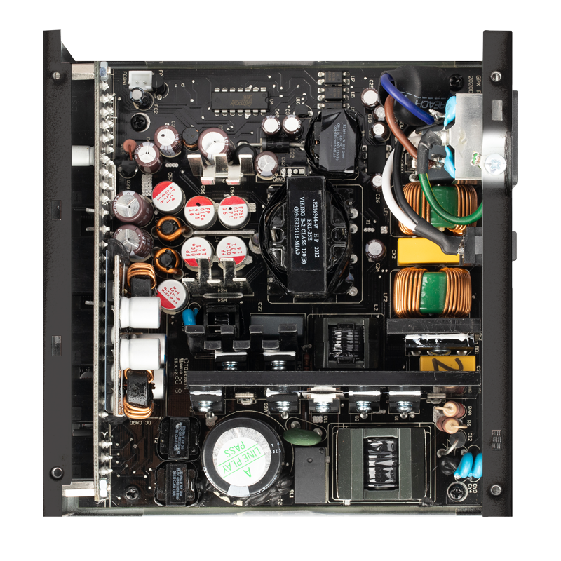 View of the internal circuitry from above.