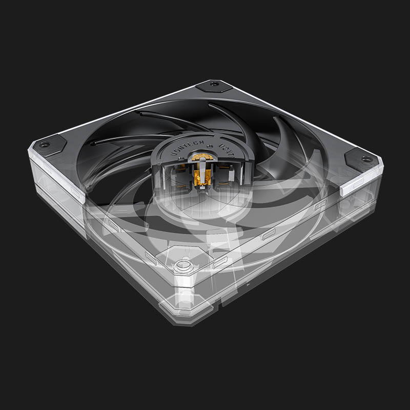 Cross-section view of the internals of the fan motor.