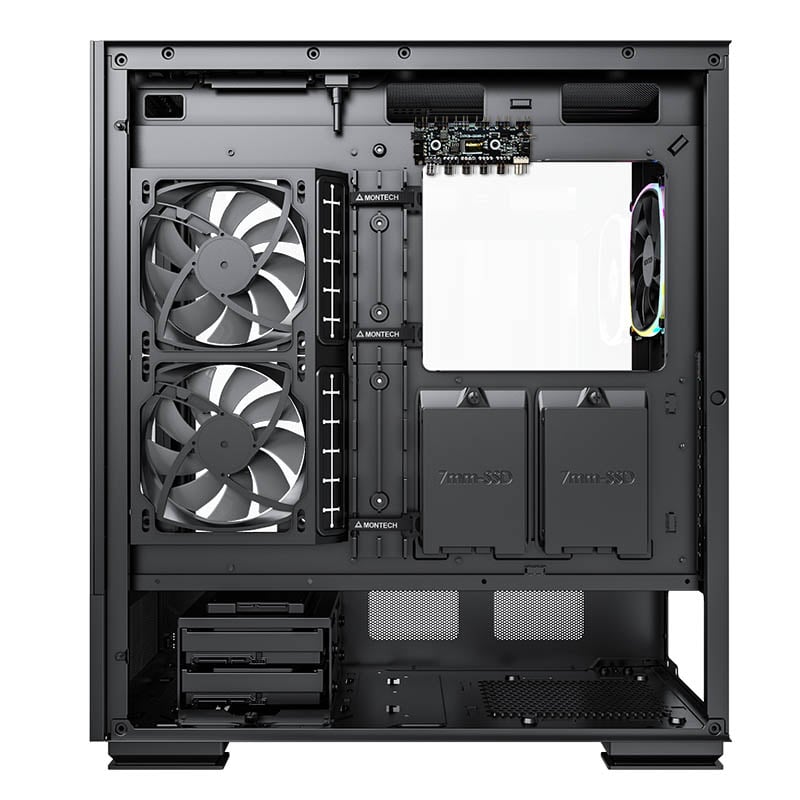 Right side of the case showing all the cable management features.