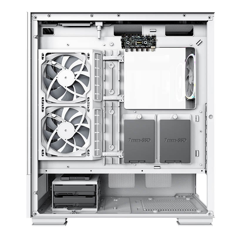 Right side of the case showing all the cable management features.