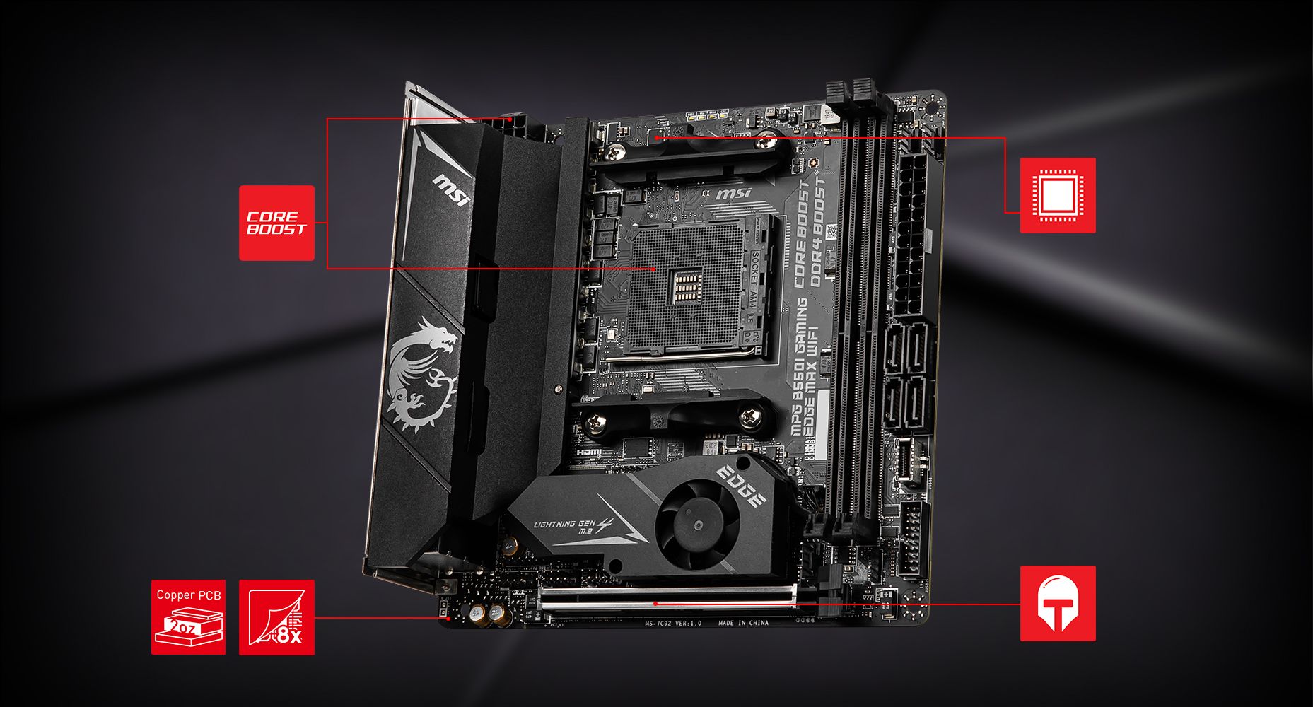 MSI MPG B550I GAMING EDGE MAX WIFI CORNERSTONE overview
