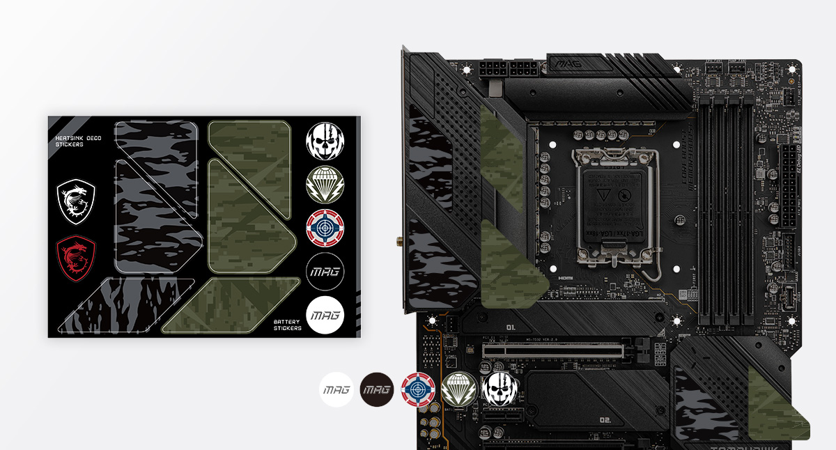 MSI MAG Z690 TOMAHAWK WIFI CUSTOMIZATION STICKERS