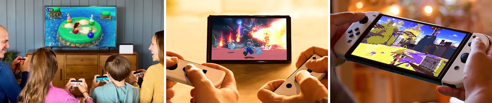 Three ways to play - TV mode, tabletop mode and handheld mode.