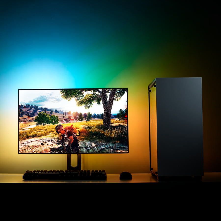 NZXT HUE 2 Ambient RGB Lighting Kit Demonstration Image