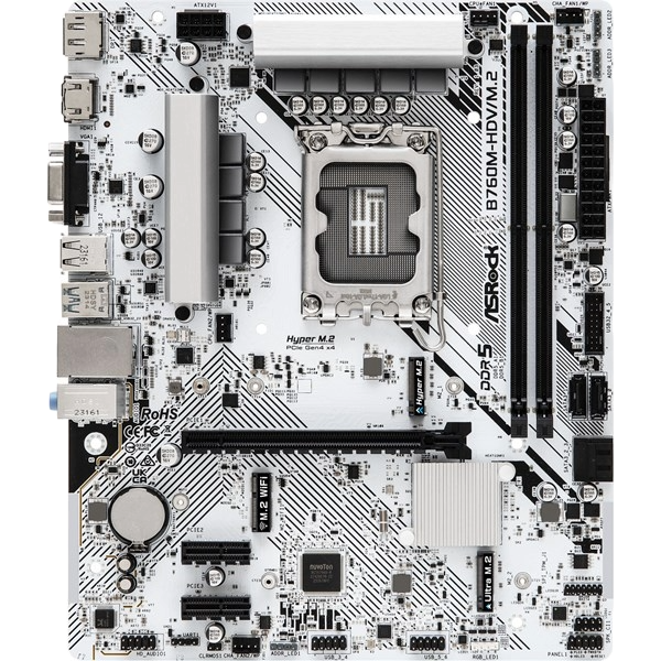 ASRock マザーボード B760M-HDV/M.2 D4 Intel 第12・13世代 CPU 