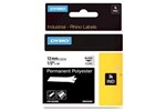 Newell Rhino (12mm) Permanent Polyester Tape (Black on Clear) for Dymo Rhino RHINO 1000, 3000, 4200, 5000, 5200, 6000, PCII & ILP219 Label Printers