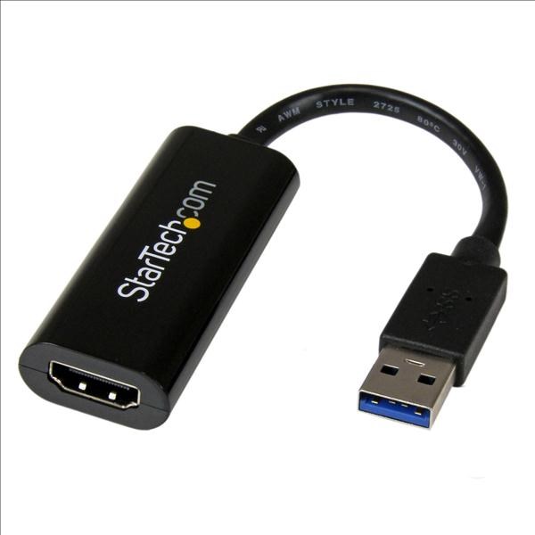 Photos - Cable (video, audio, USB) Startech.com Slim USB 3.0 to HDMI External Video Card Multi Monitor USB32H 